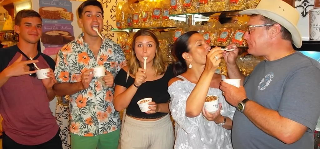 A Cute Family Eating Ice Creams